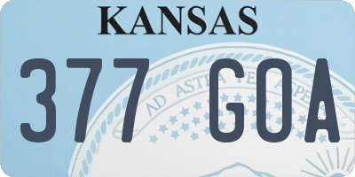 KS license plate 377GOA