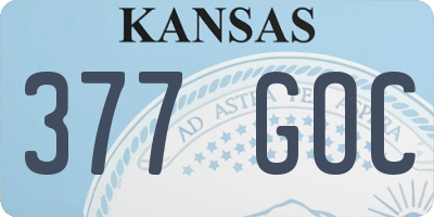 KS license plate 377GOC