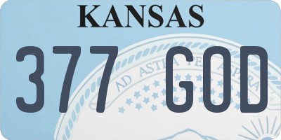 KS license plate 377GOD