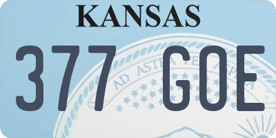 KS license plate 377GOE