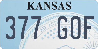 KS license plate 377GOF