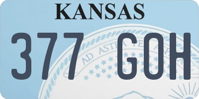 KS license plate 377GOH