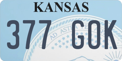 KS license plate 377GOK