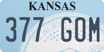 KS license plate 377GOM