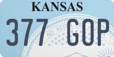 KS license plate 377GOP