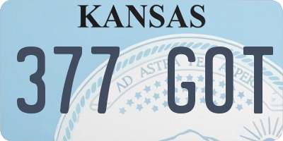 KS license plate 377GOT