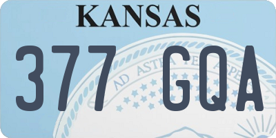 KS license plate 377GQA