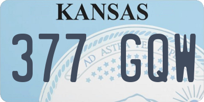 KS license plate 377GQW