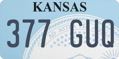 KS license plate 377GUQ