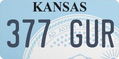 KS license plate 377GUR