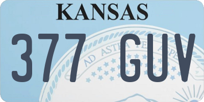 KS license plate 377GUV