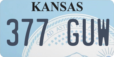 KS license plate 377GUW