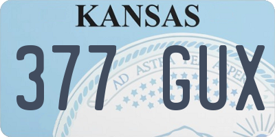 KS license plate 377GUX