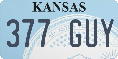 KS license plate 377GUY