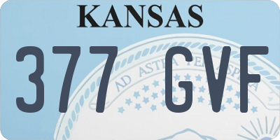 KS license plate 377GVF