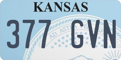 KS license plate 377GVN