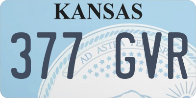 KS license plate 377GVR