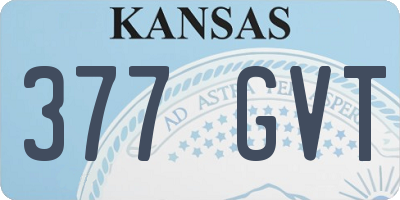 KS license plate 377GVT