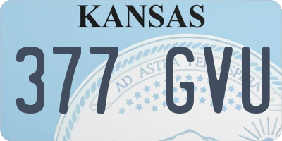 KS license plate 377GVU
