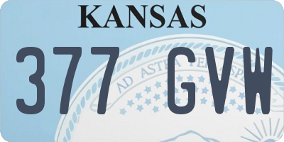 KS license plate 377GVW