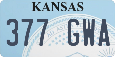 KS license plate 377GWA
