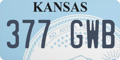 KS license plate 377GWB