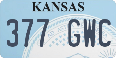 KS license plate 377GWC