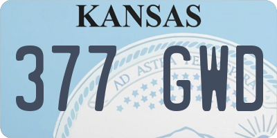 KS license plate 377GWD