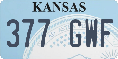 KS license plate 377GWF