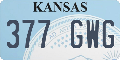 KS license plate 377GWG