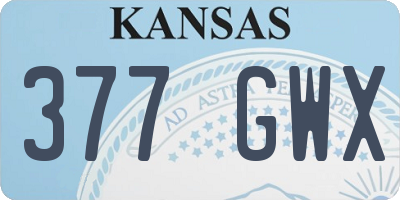 KS license plate 377GWX