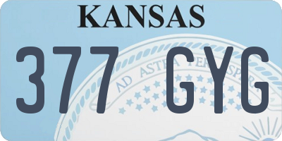 KS license plate 377GYG