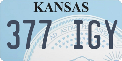 KS license plate 377IGY