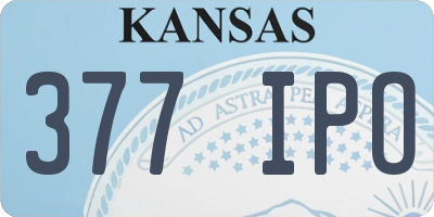 KS license plate 377IPO