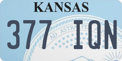 KS license plate 377IQN