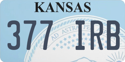 KS license plate 377IRB