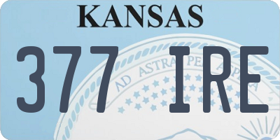 KS license plate 377IRE