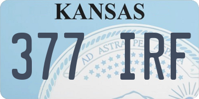 KS license plate 377IRF