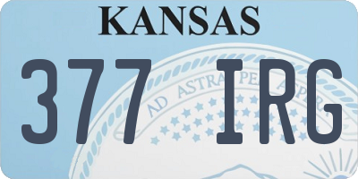 KS license plate 377IRG