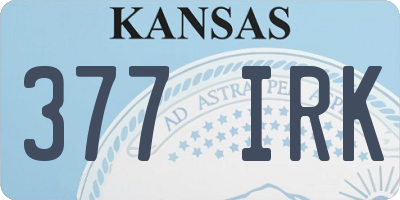 KS license plate 377IRK