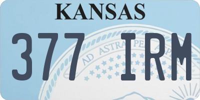 KS license plate 377IRM