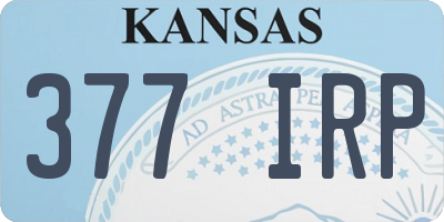 KS license plate 377IRP