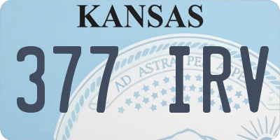 KS license plate 377IRV