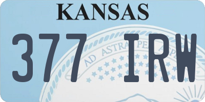 KS license plate 377IRW