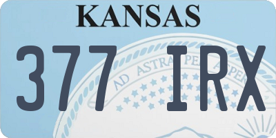 KS license plate 377IRX