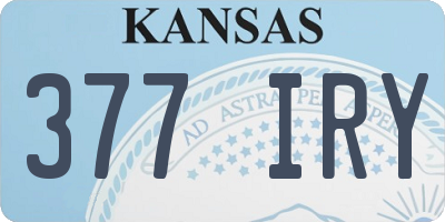 KS license plate 377IRY