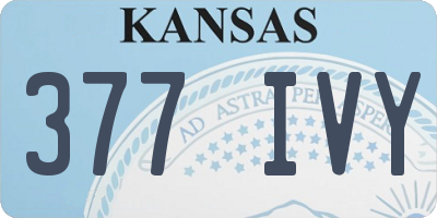 KS license plate 377IVY