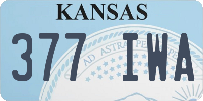 KS license plate 377IWA