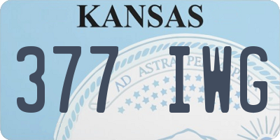 KS license plate 377IWG