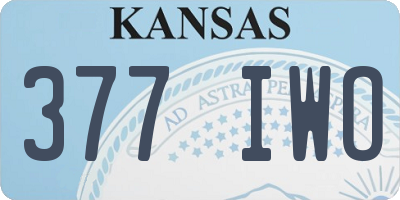 KS license plate 377IWO